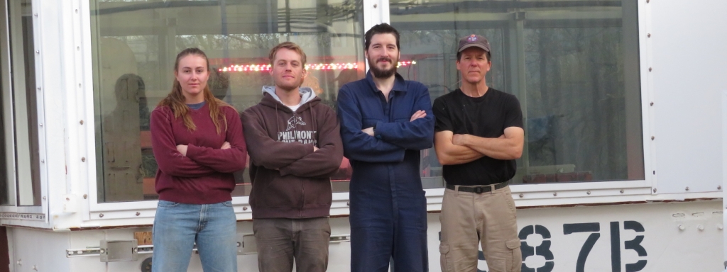 Luna, Sean, Ezio, Kai at the final day of construction of SAM in 2022.