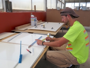 Matthias Beach upgrading the workbench in the SAM Test Module