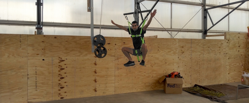 Trent Tresch testing the reduced gravity simulator at SAM